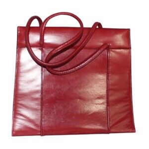 Vintage Purse Joseph Lennox Top Handles Leather Bag Red